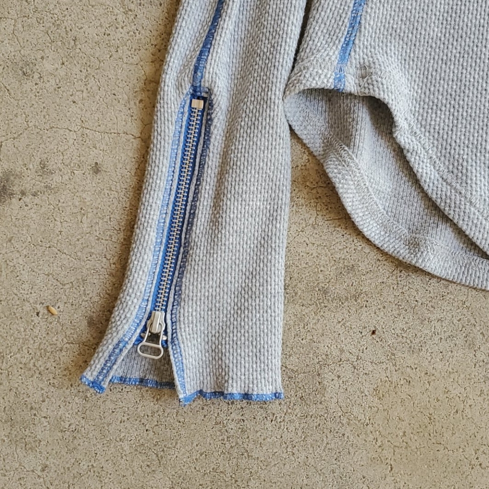 SOLDFree People Zip to it gray blue zipper thermal - Picture 9 of 10